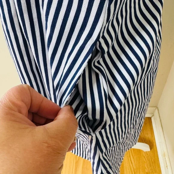 Inomi Women’s Blue White Striped Sleeveless Shirt Dress Size S - Picture 6 of 7